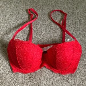 Victoria’s Secret PINK Red Lace Push Up Bra 32D